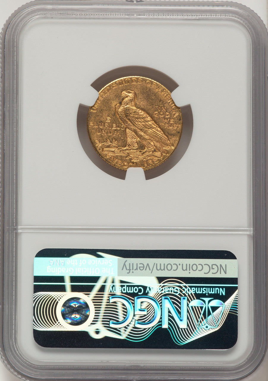 1908-D $5 Indian Half Eagle NGC MS64