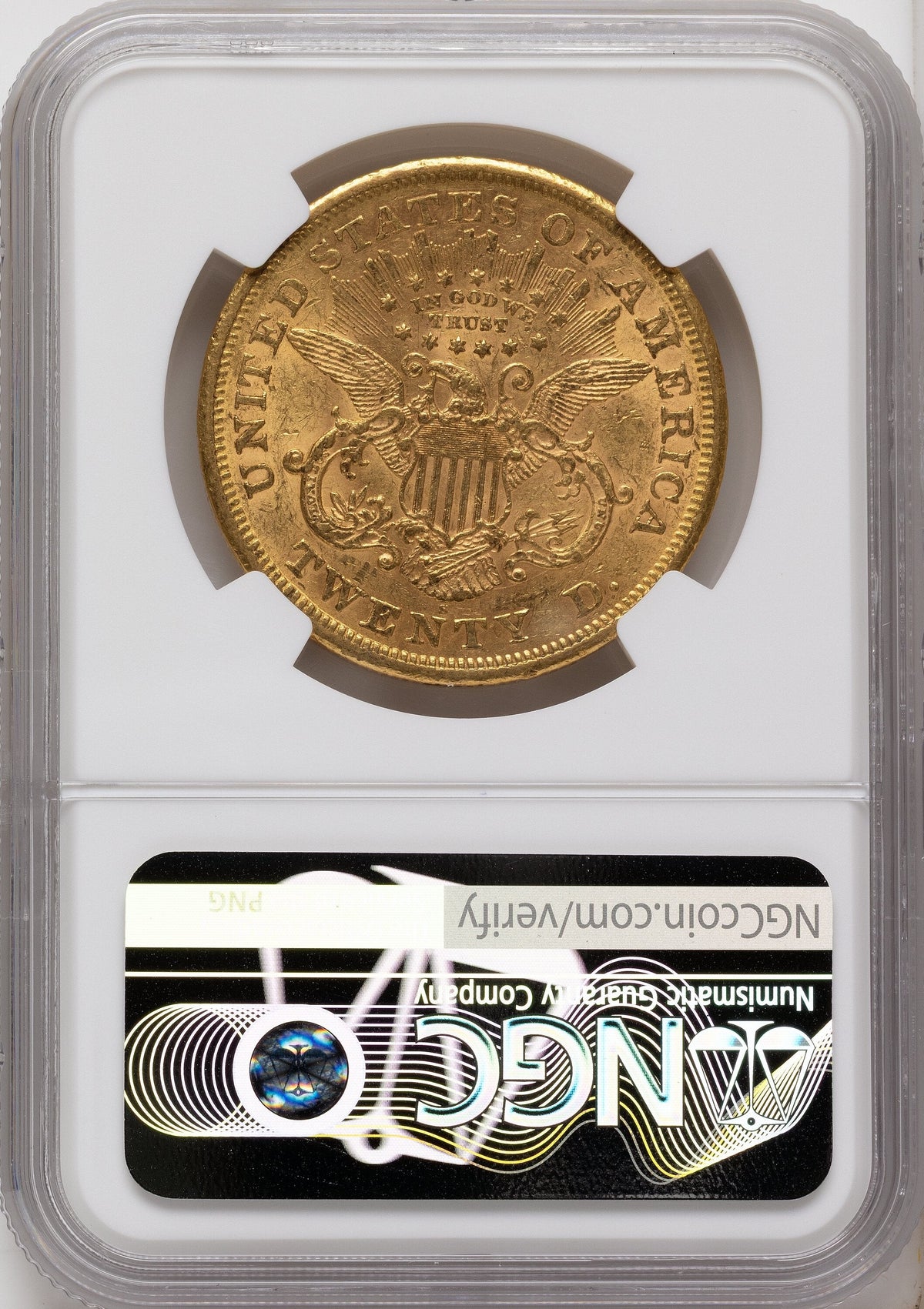 1867-S $20 Liberty Double Eagle NGC AU55
