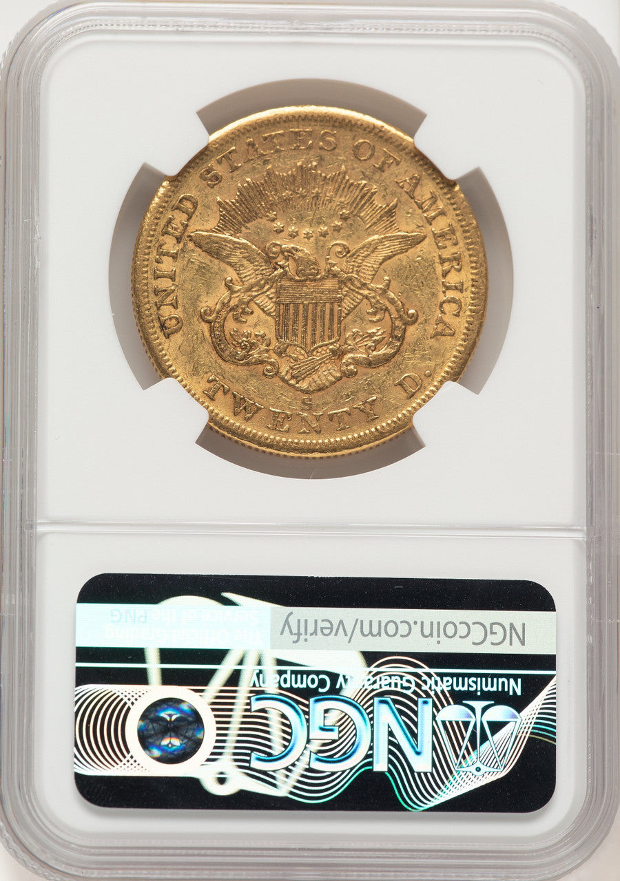 1855-S $20 Liberty Double Eagle NGC AU55