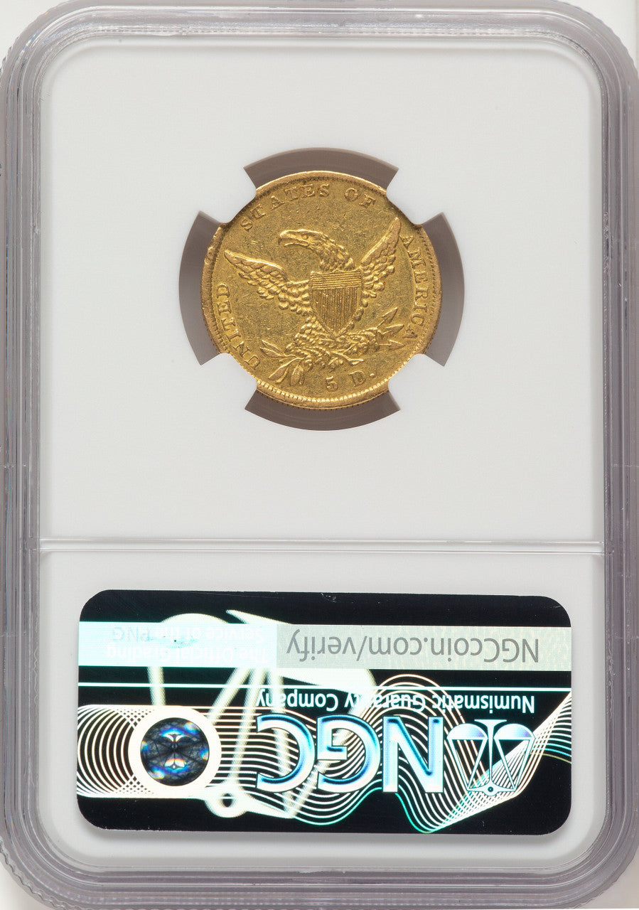 1838 $5 Classic Half Eagle NGC AU50