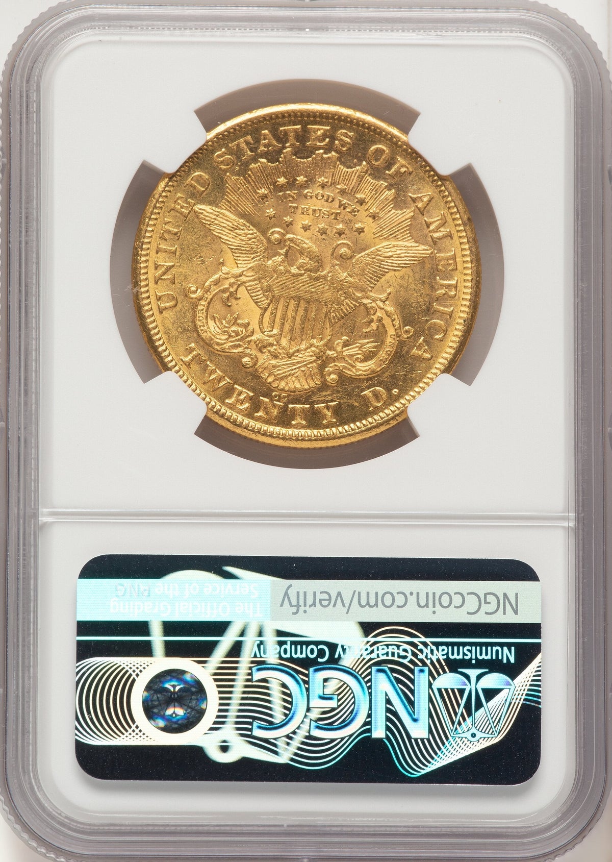 1875-CC $20 Liberty Double Eagle NGC AU58