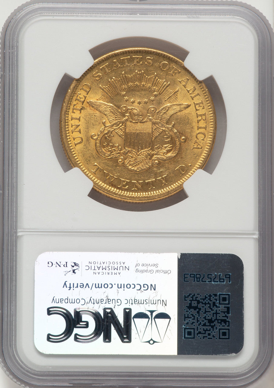 1853/2 $20 Liberty Double Eagle NGC AU58