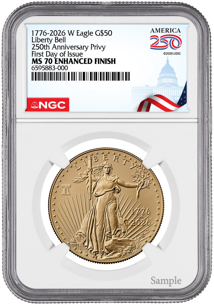 2026-W 1 oz Enhanced Gold Eagle 250 FDI NGC MS70 (1776-2026)