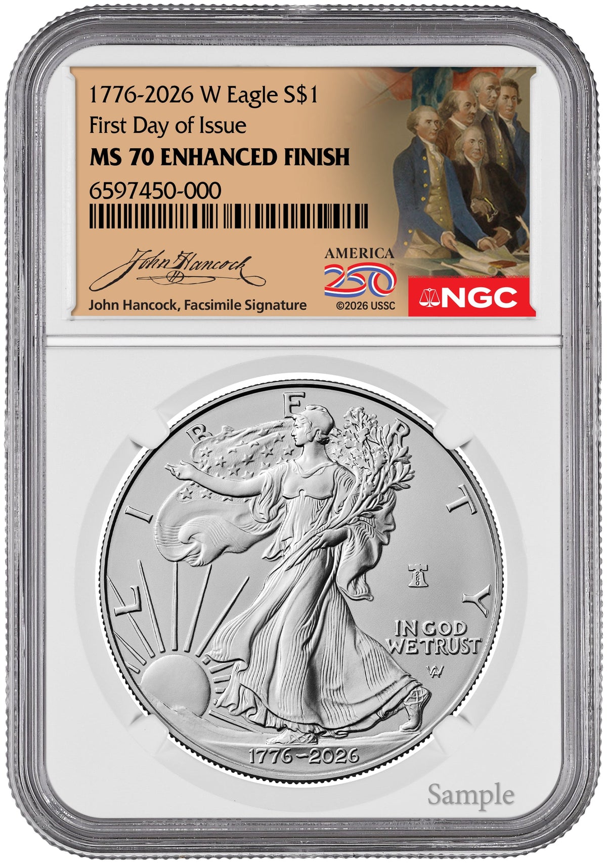 2026-W Enhanced Silver Eagle 250 FDI NGC MS70 (1776-2026) Hancock