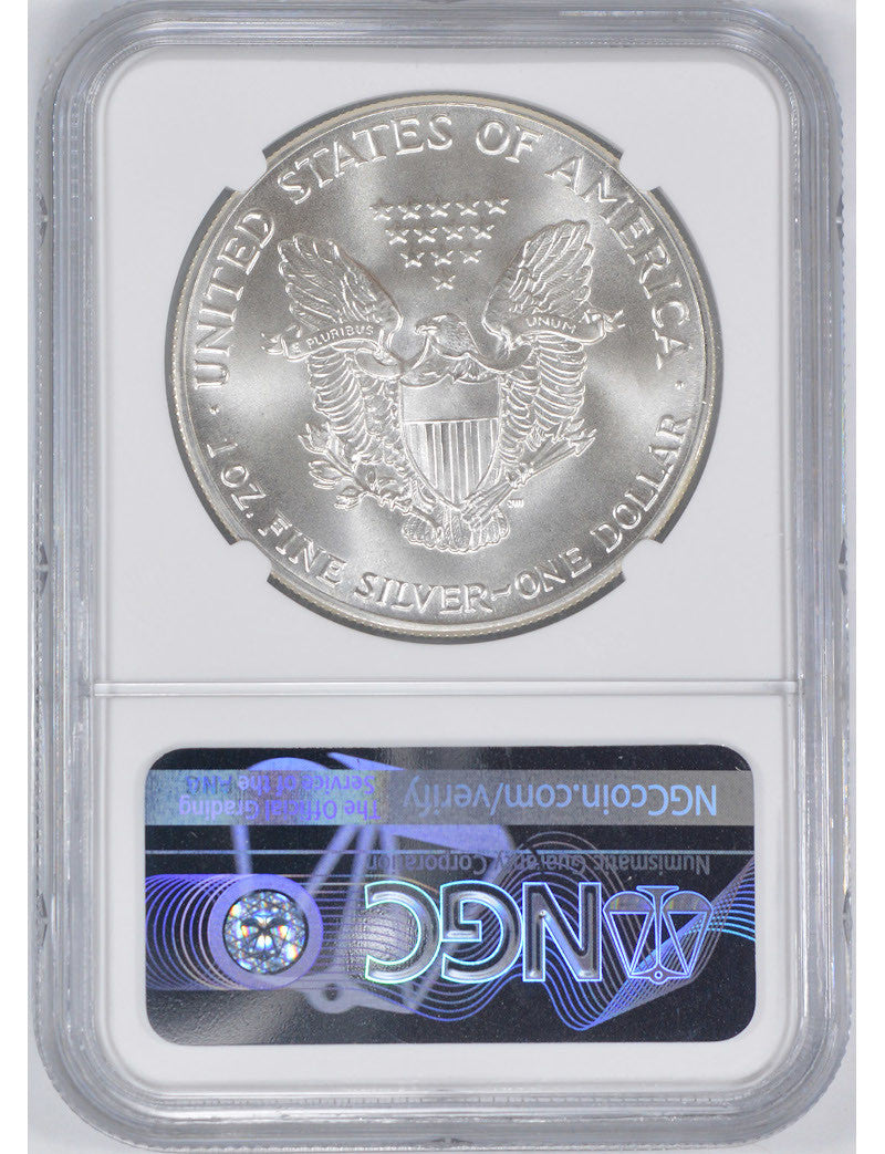 1986-S Silver American Eagle NGC MS70 Bridge Label - Low Mintage