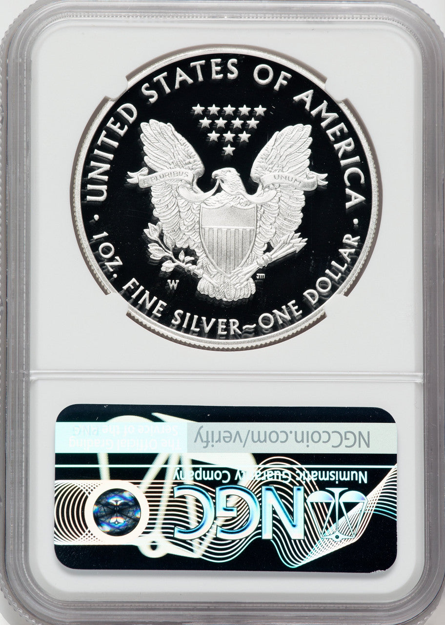 2017-W American Silver Eagle NGC PF70 Ultra Cameo Ron Harrigal Signed