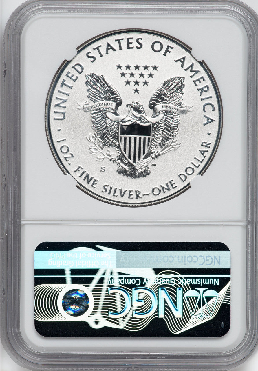 2019-S Enhanced Reverse Proof Silver Eagle NGC PF70 Harrigal Signed