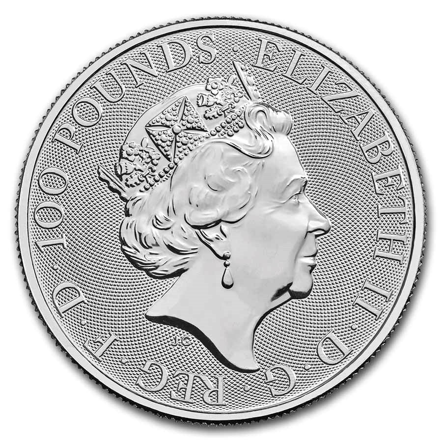 2022 1 oz Platinum Tudor Beasts Lion of England
