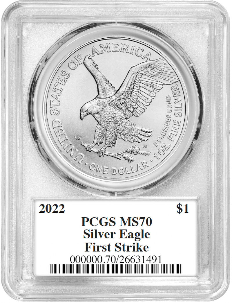 2022 Silver Eagle First Strike PCGS MS70 Damstra Signed