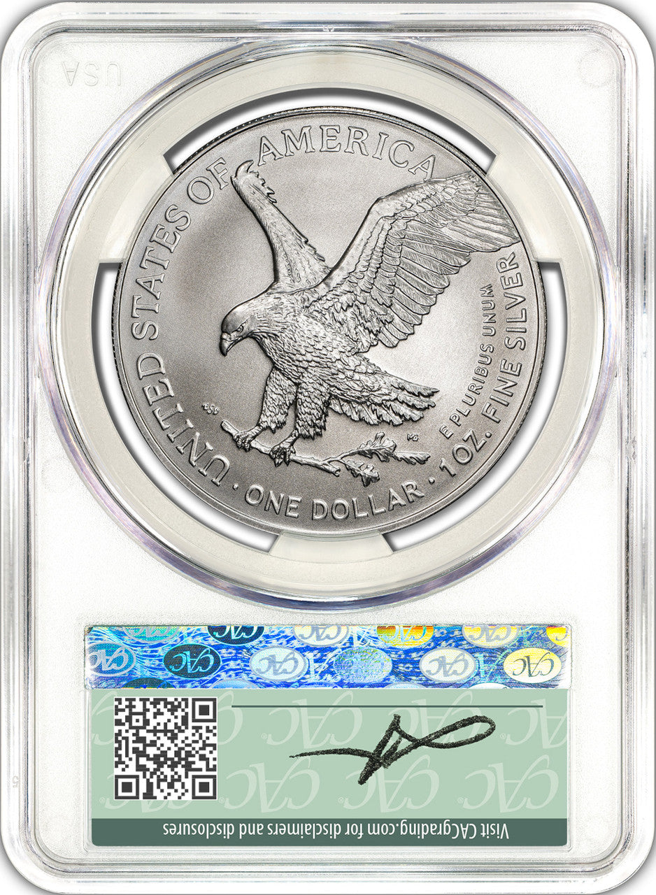 2024 American Silver Eagle First Day Delivery CAC MS70 Founders Label