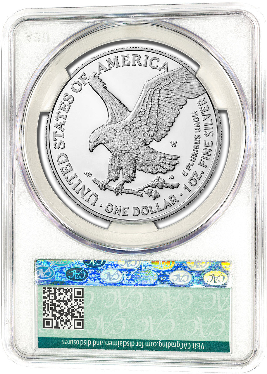 2024-W Silver Eagle First Day of Delivery CAC PR70DCAM