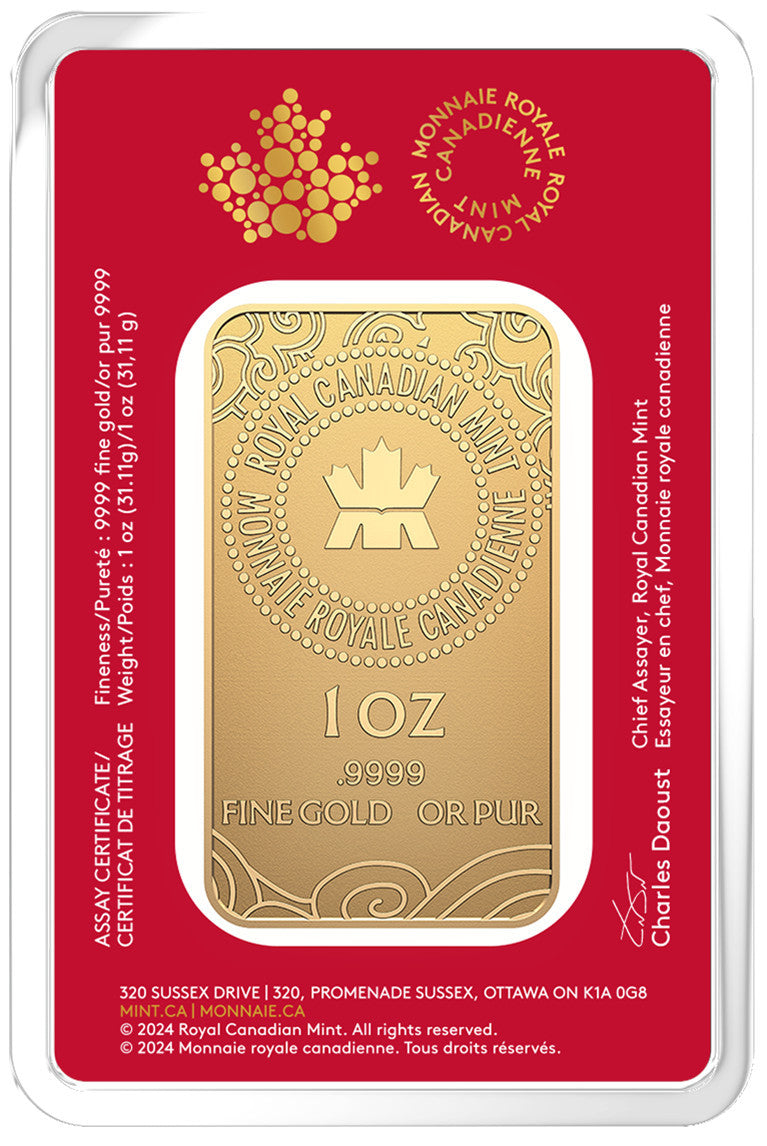 2025 1 oz Gold Bar Lunar Year of the Snake
