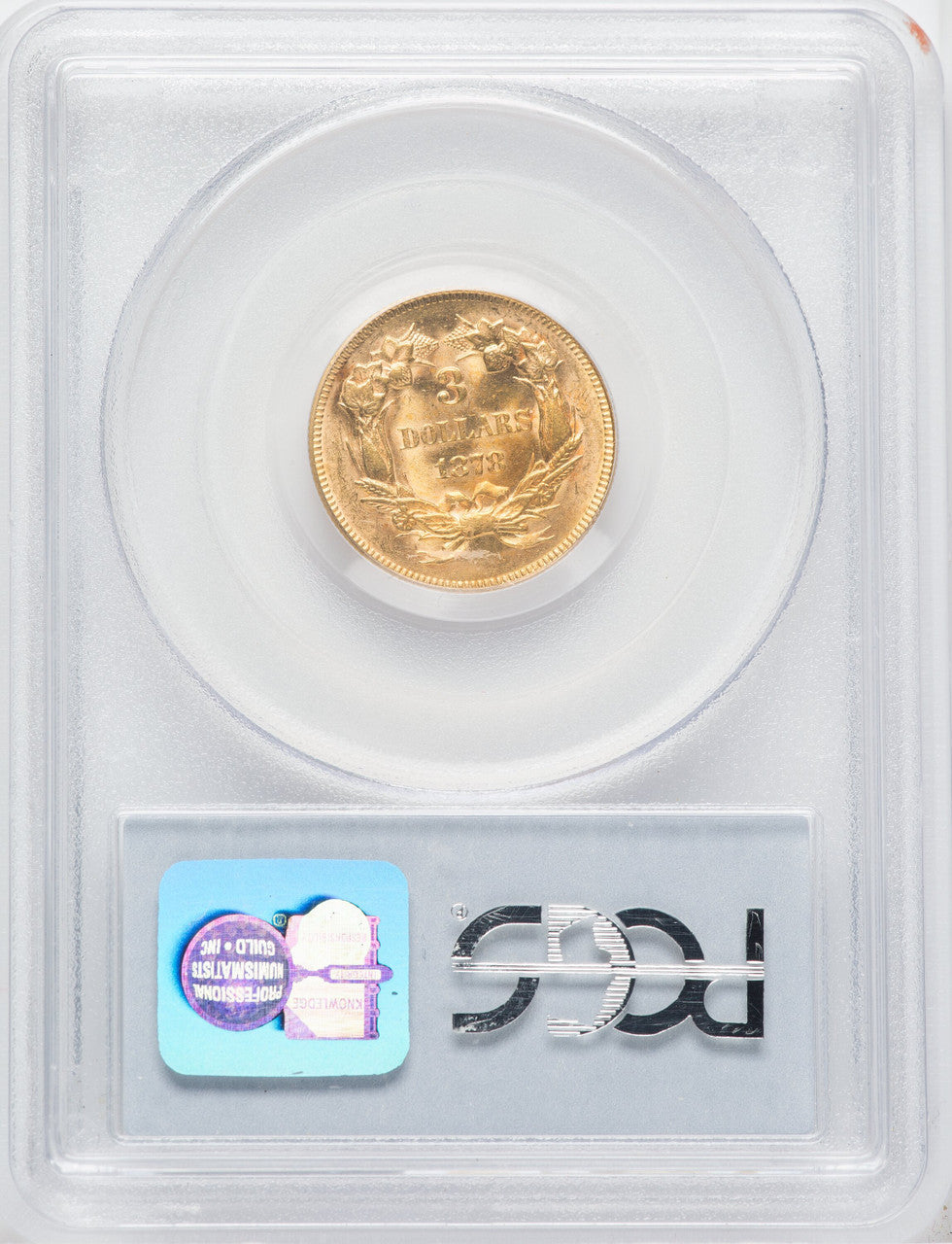1878 $3 Three Dollar Gold Pieces PCGS MS64