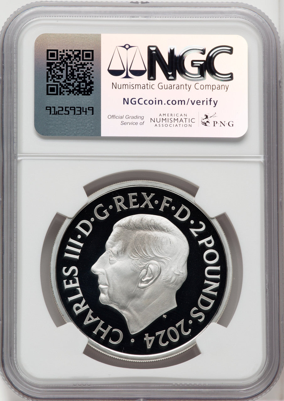 Charles III silver Proof “Year of the Dragon” 2 Pounds 2024 NGC PF70