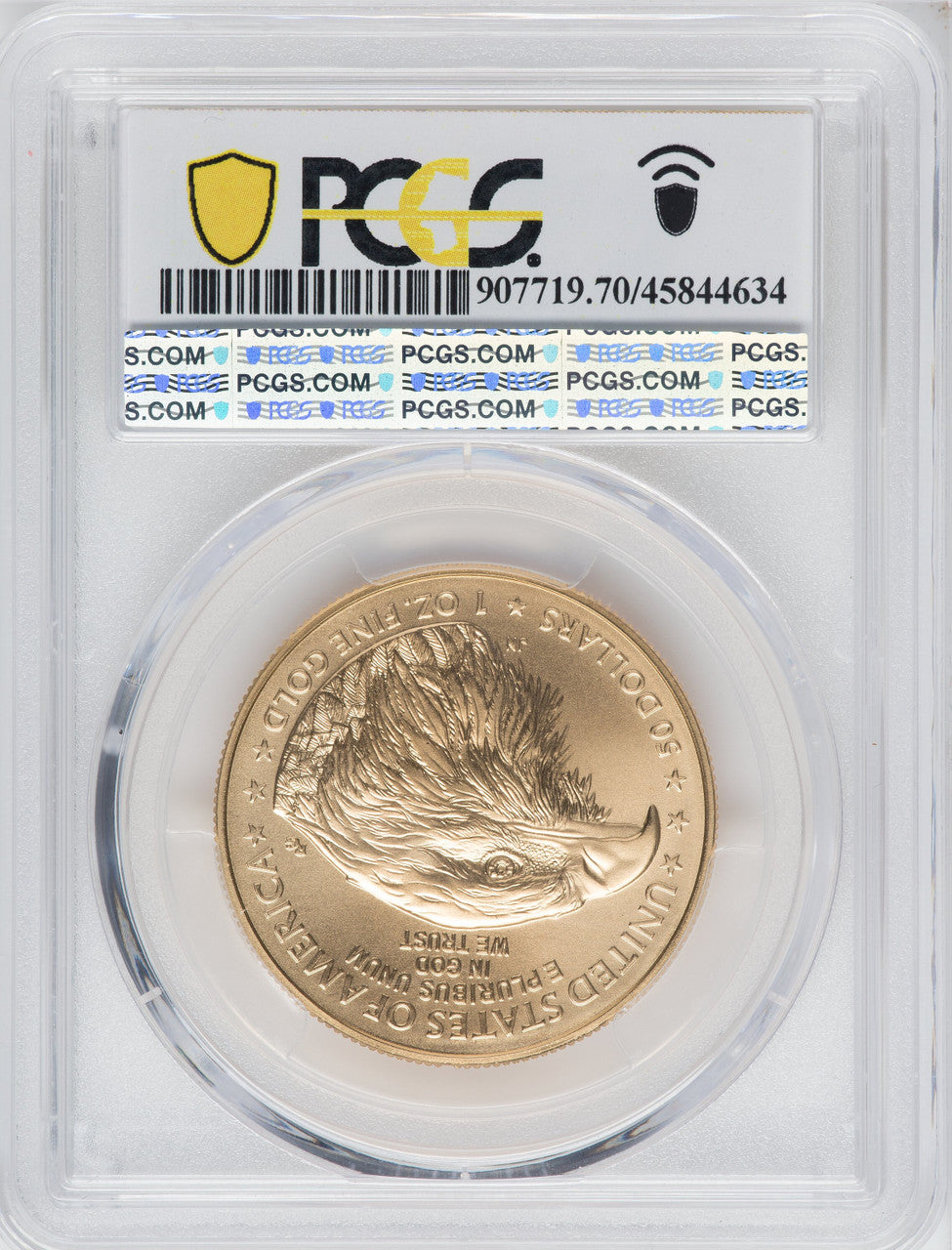 2021 $50 One-Ounce Gold Eagle Type 2 At Dusk & Dawn 35th Anniversary 295th PCGS MS70