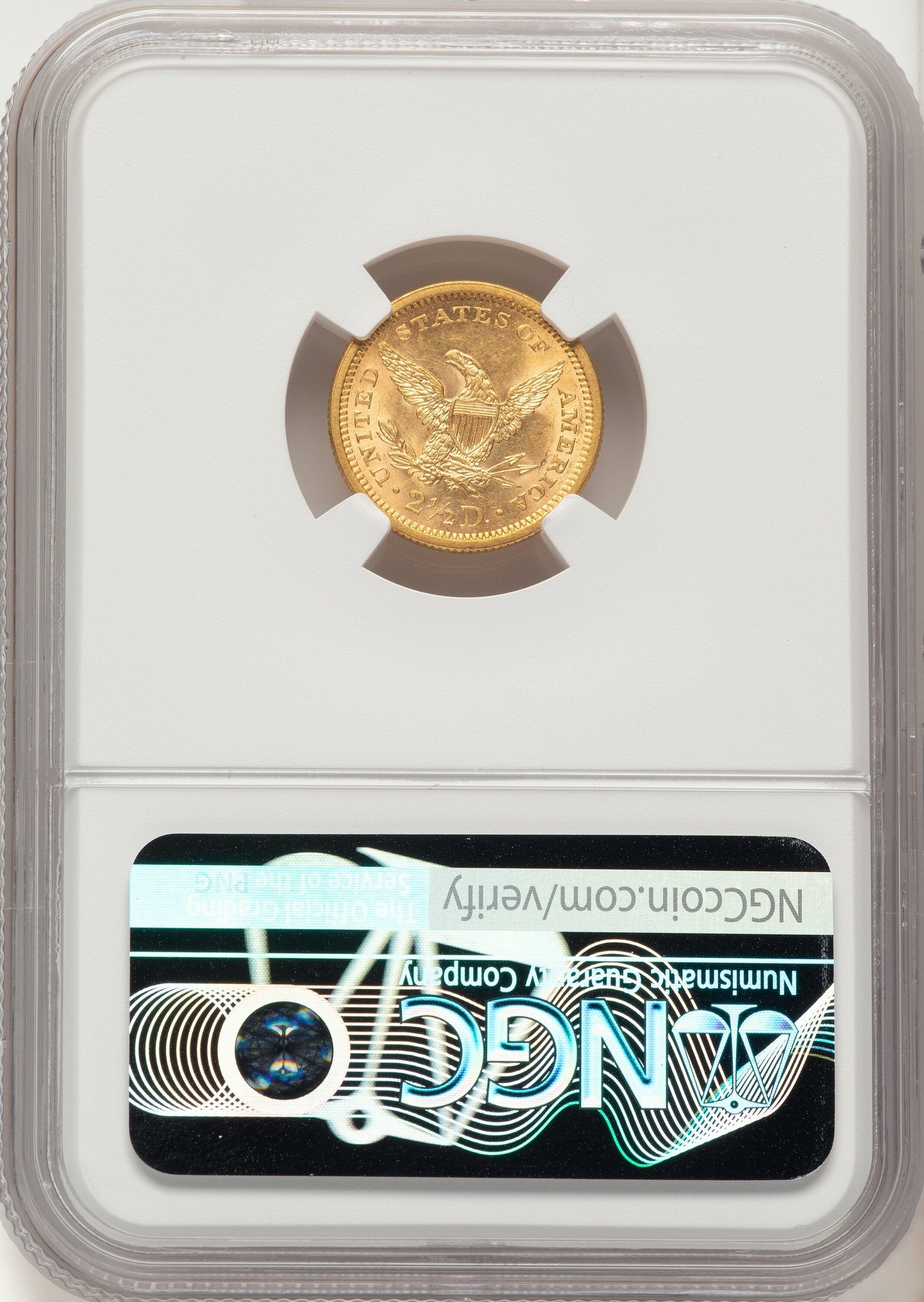 1861 $2.50 New Reverse Type 2 Liberty Quarter Eagle NGC MS63