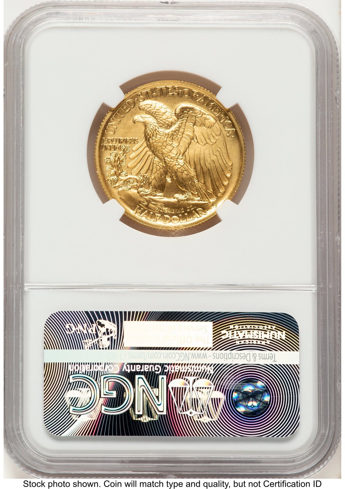 2016-W 50C Walking Liberty 100th Anniversary Gold Centennial FR John Blue NGC MS70 Mercanti