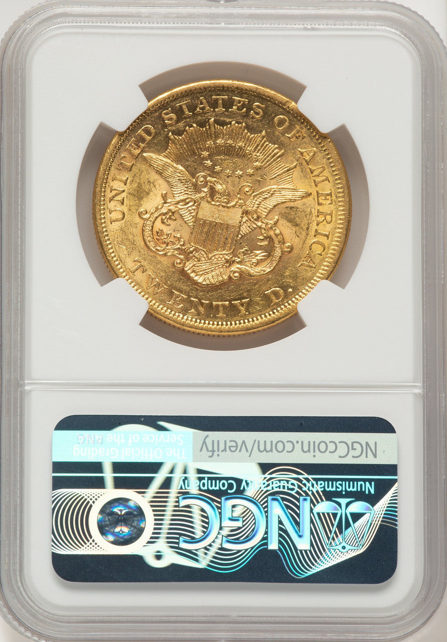 1860 $20 Liberty Double Eagle NGC AU55