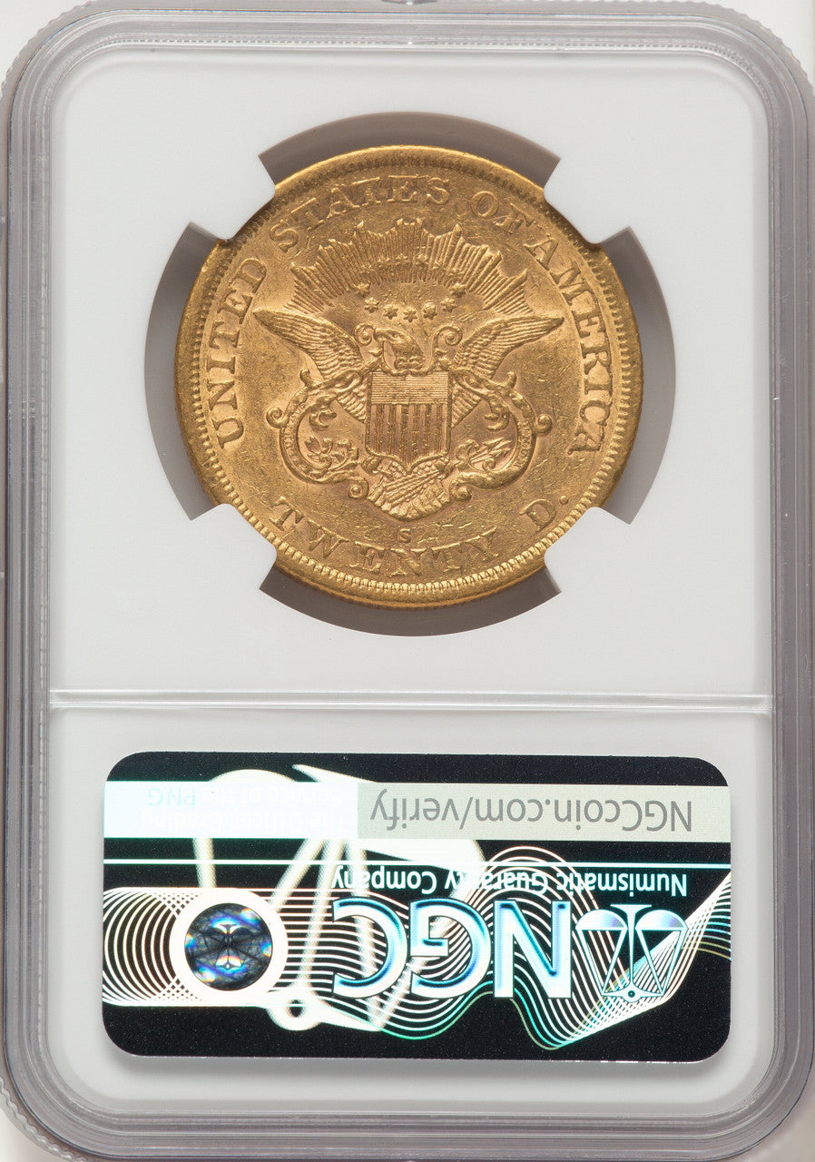 1863-S $20 Liberty Double Eagle NGC AU53