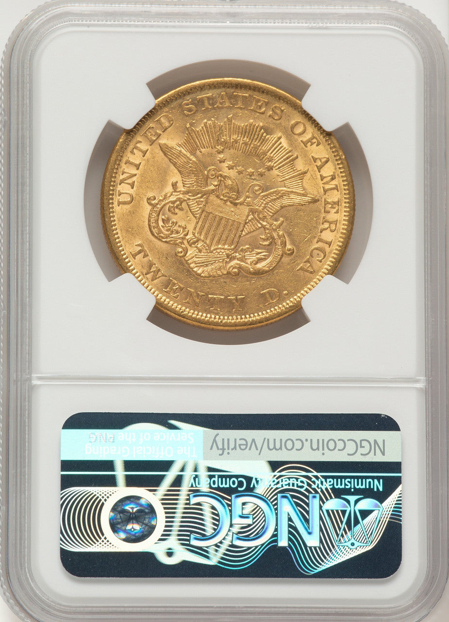 1854 $20 Small Date Liberty Double Eagle NGC AU55