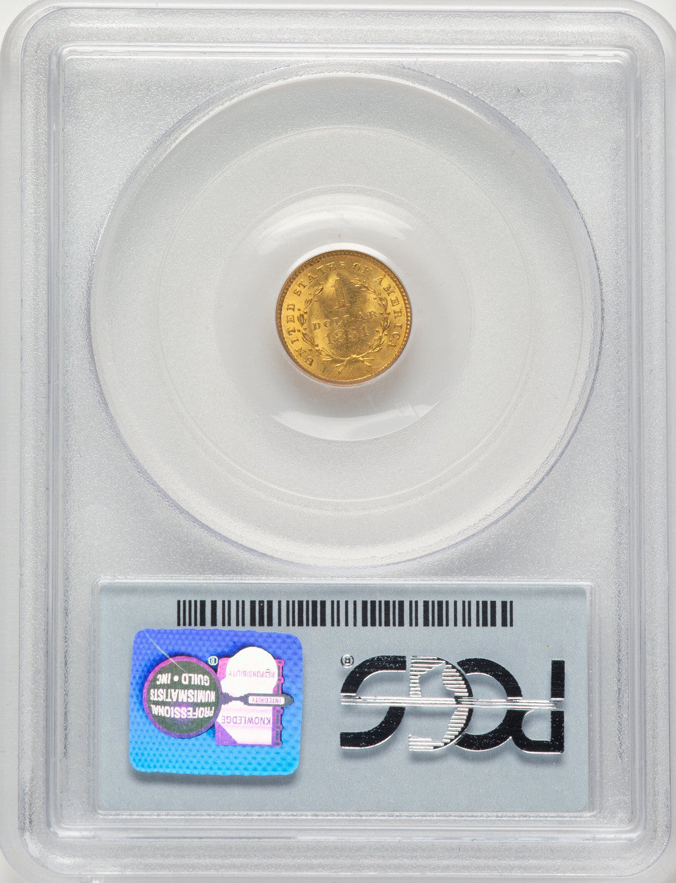 1851 G$1 Gold Dollar PCGS MS64