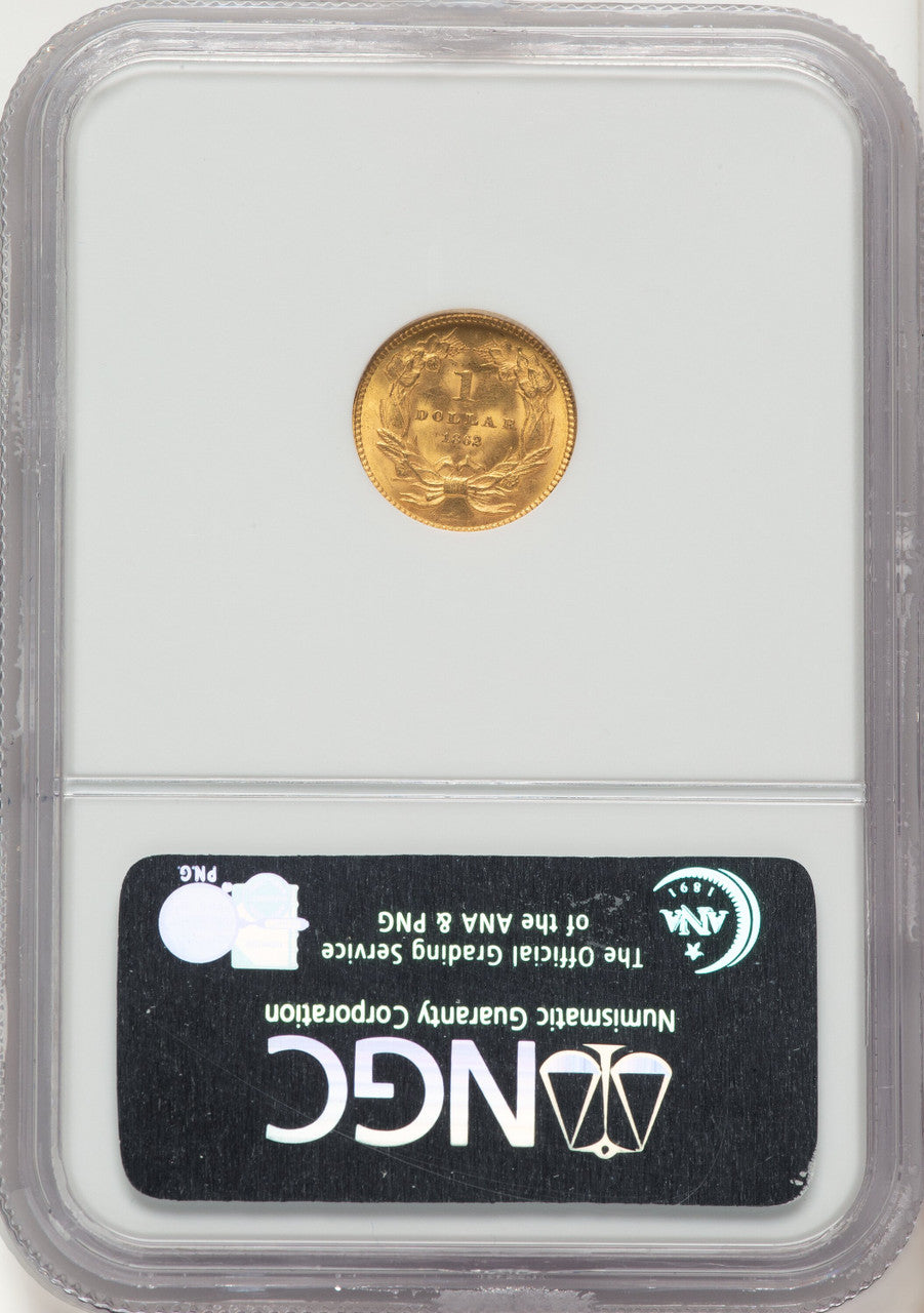 1862 G$1 Gold Dollar NGC MS64