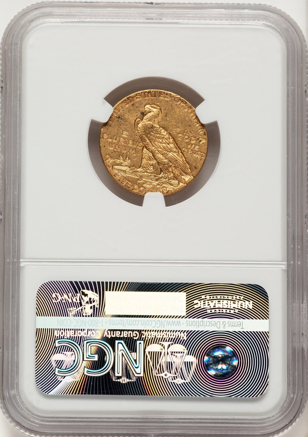 1911-S $5 Indian Half Eagle NGC MS61