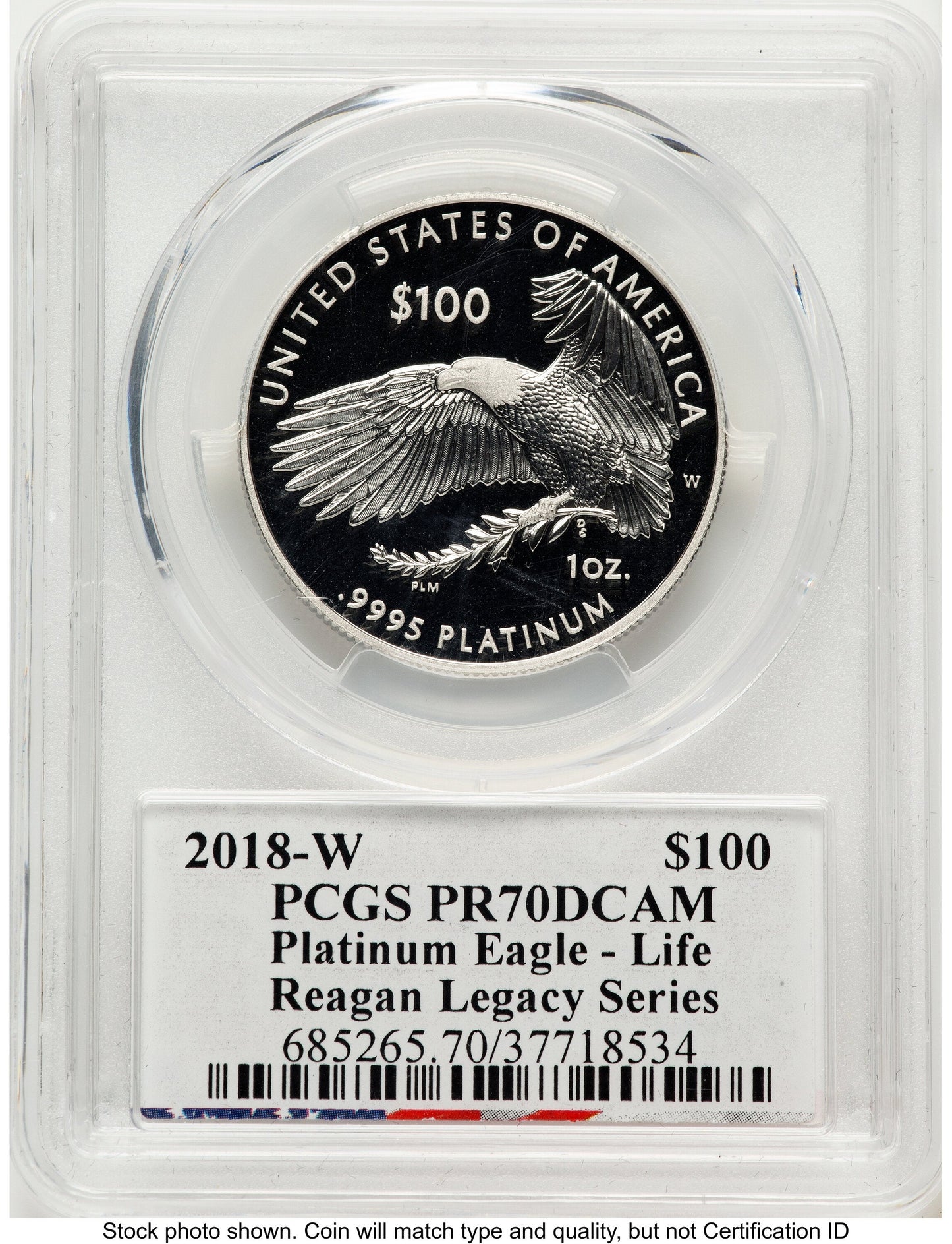 2018-W Proof Platinum Eagle 1 oz Reagan Legacy Series Michael Reagan PCGS PR70