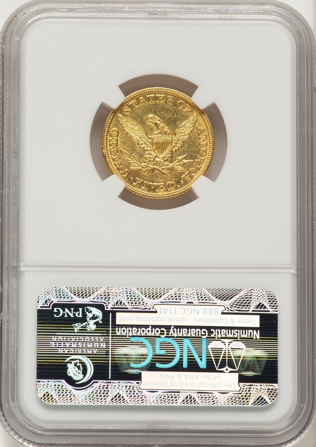 1846 $5 Large Date Liberty Half Eagle NGC MS61