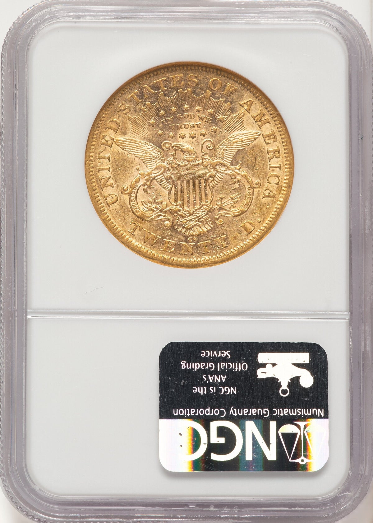 1876-CC $20 Liberty Double Eagle NGC AU53