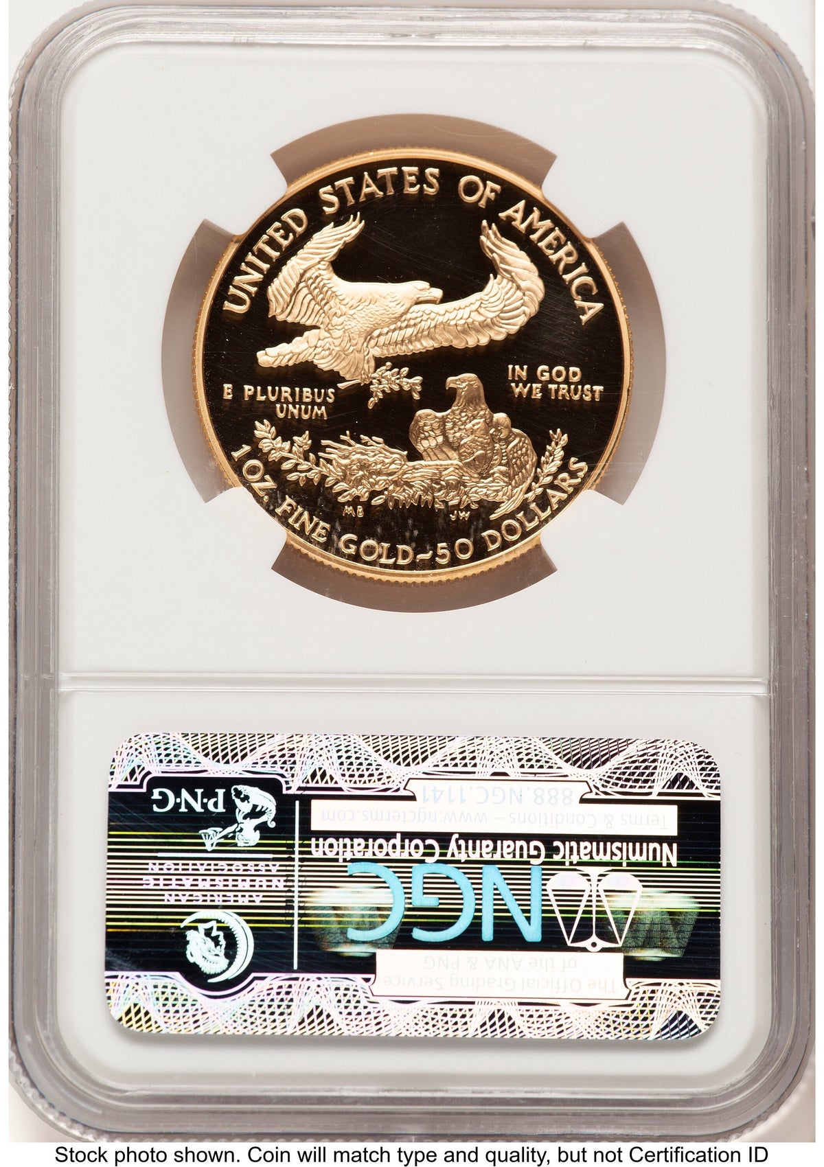 2002-W Proof Gold Eagle 1 oz Brown Label NGC PF70