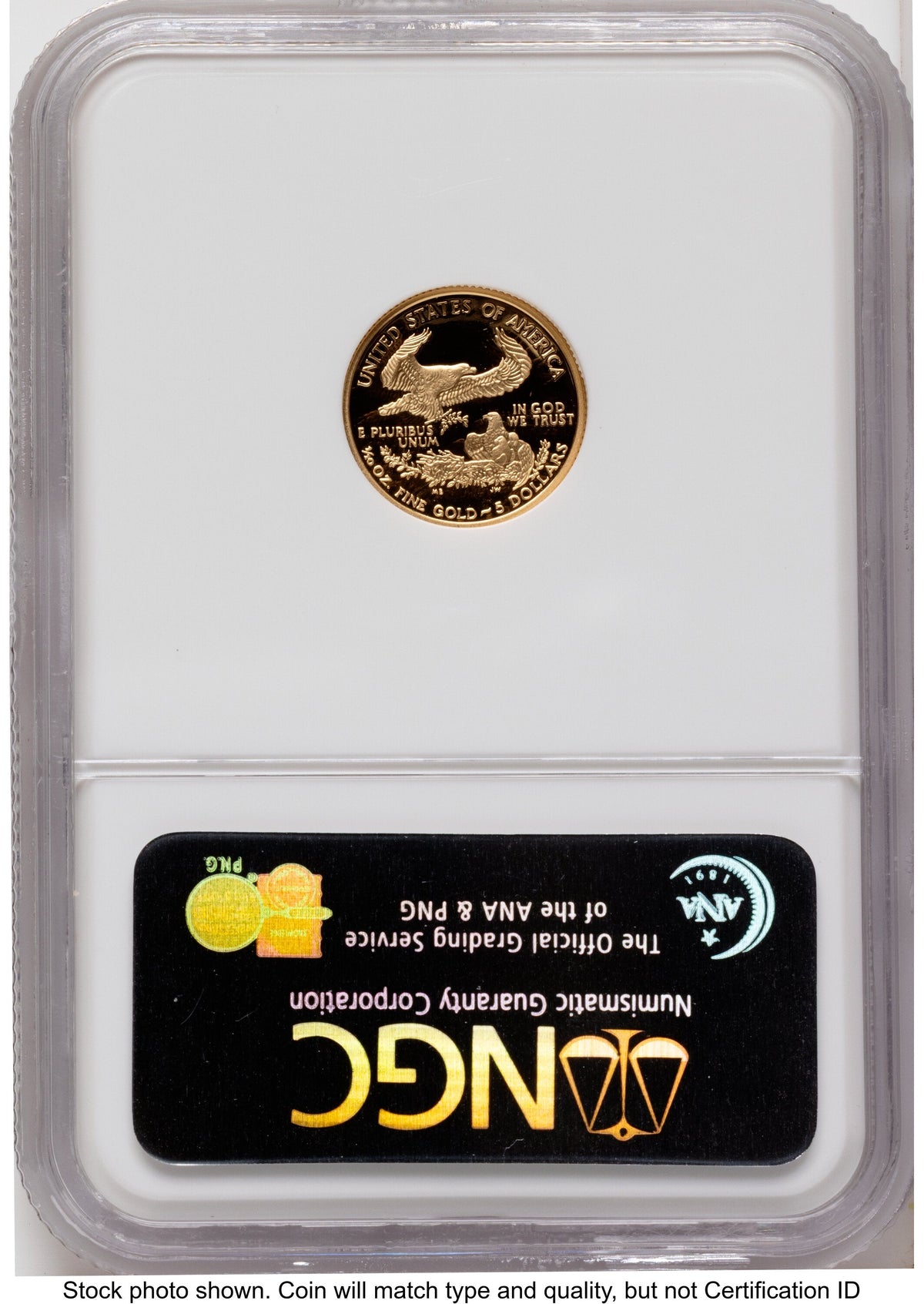 2008-W Proof Gold Eagle 1/10 oz ER Blue NGC PF70