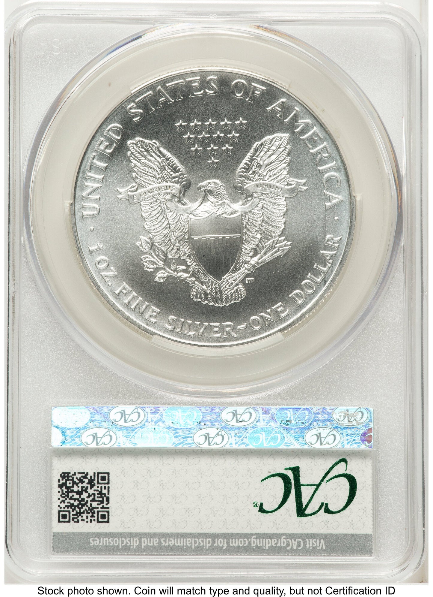 1997 Silver Eagle Silver Label CACG MS70
