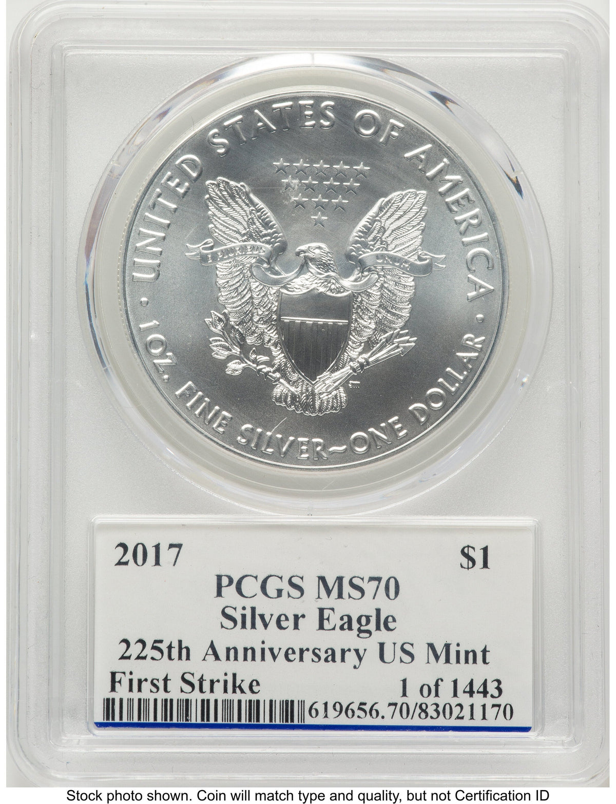 2017 Silver Eagle FS 225th Anniversary PCGS MS70 Ed Moy