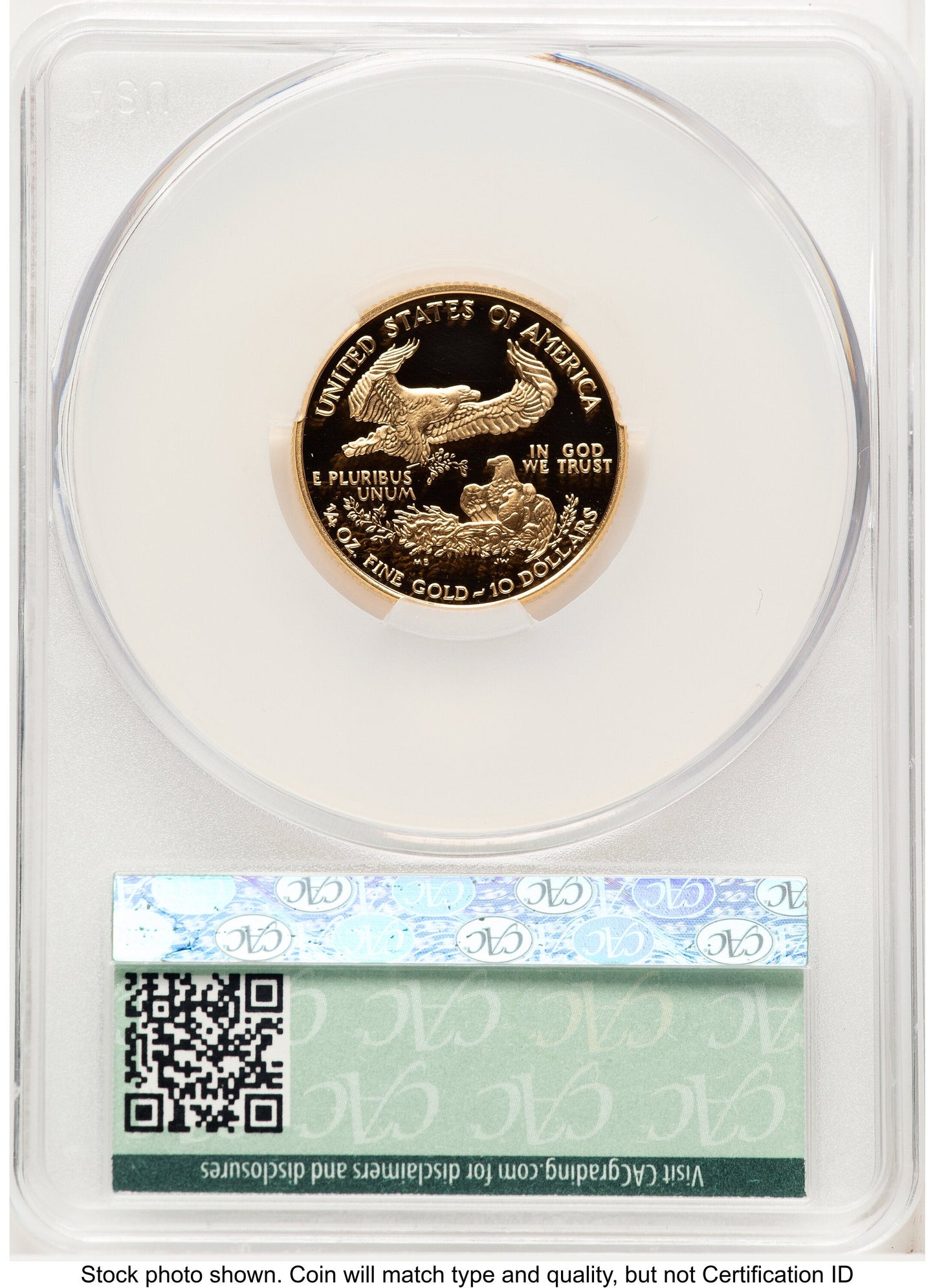 2002-W Proof Gold Eagle 1/4 oz Non Designation CACG PR70