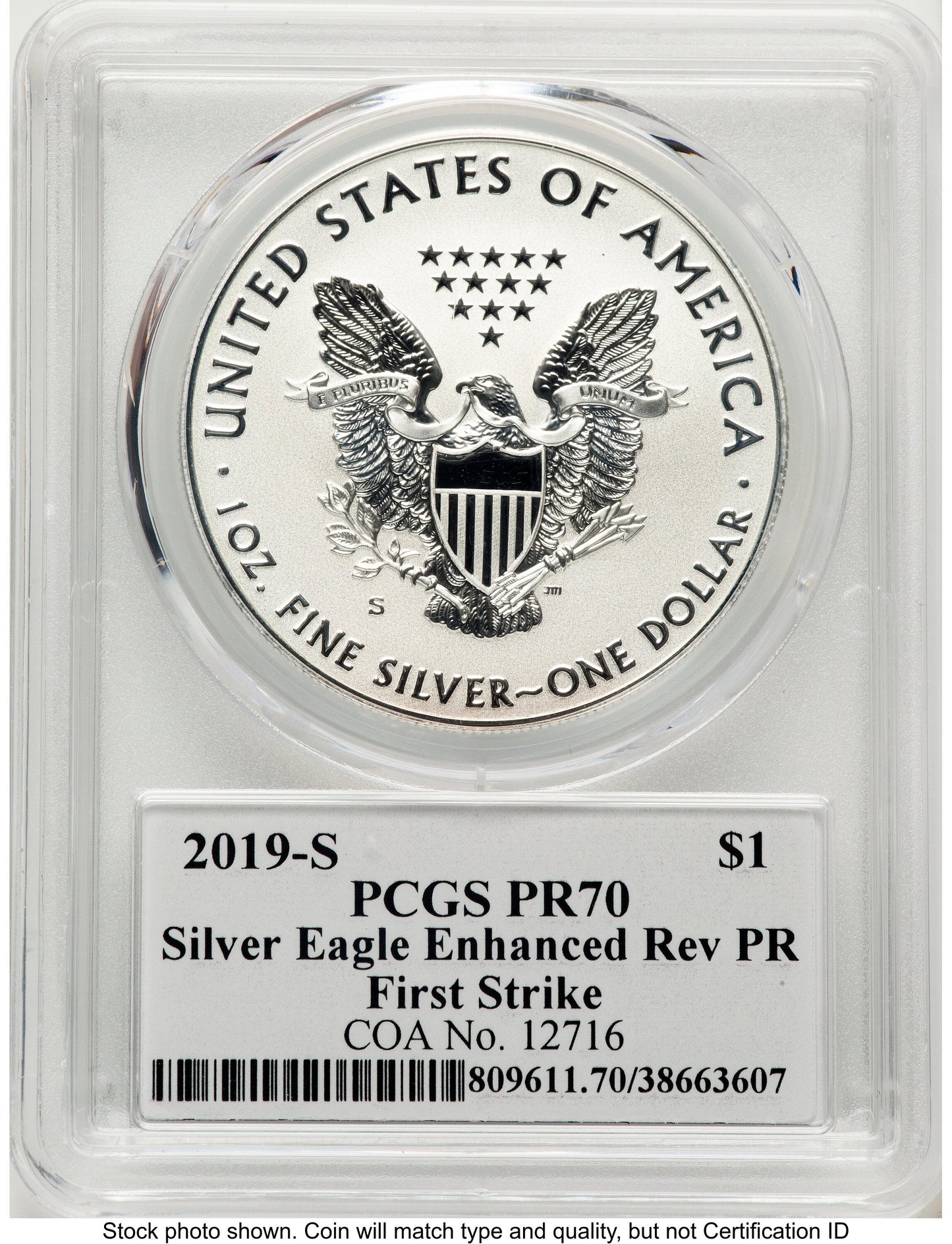 2019-S Enhanced Reverse Proof Silver Eagle 1 oz FS Gary Whitley PCGS PR70