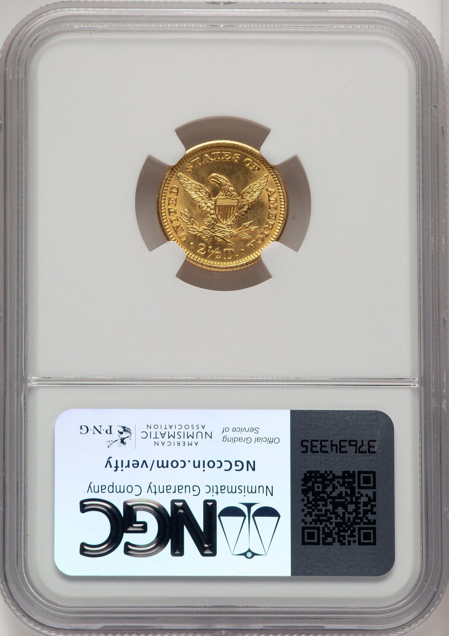 1907 $2.50 CAC Liberty Quarter Eagle NGC MS66
