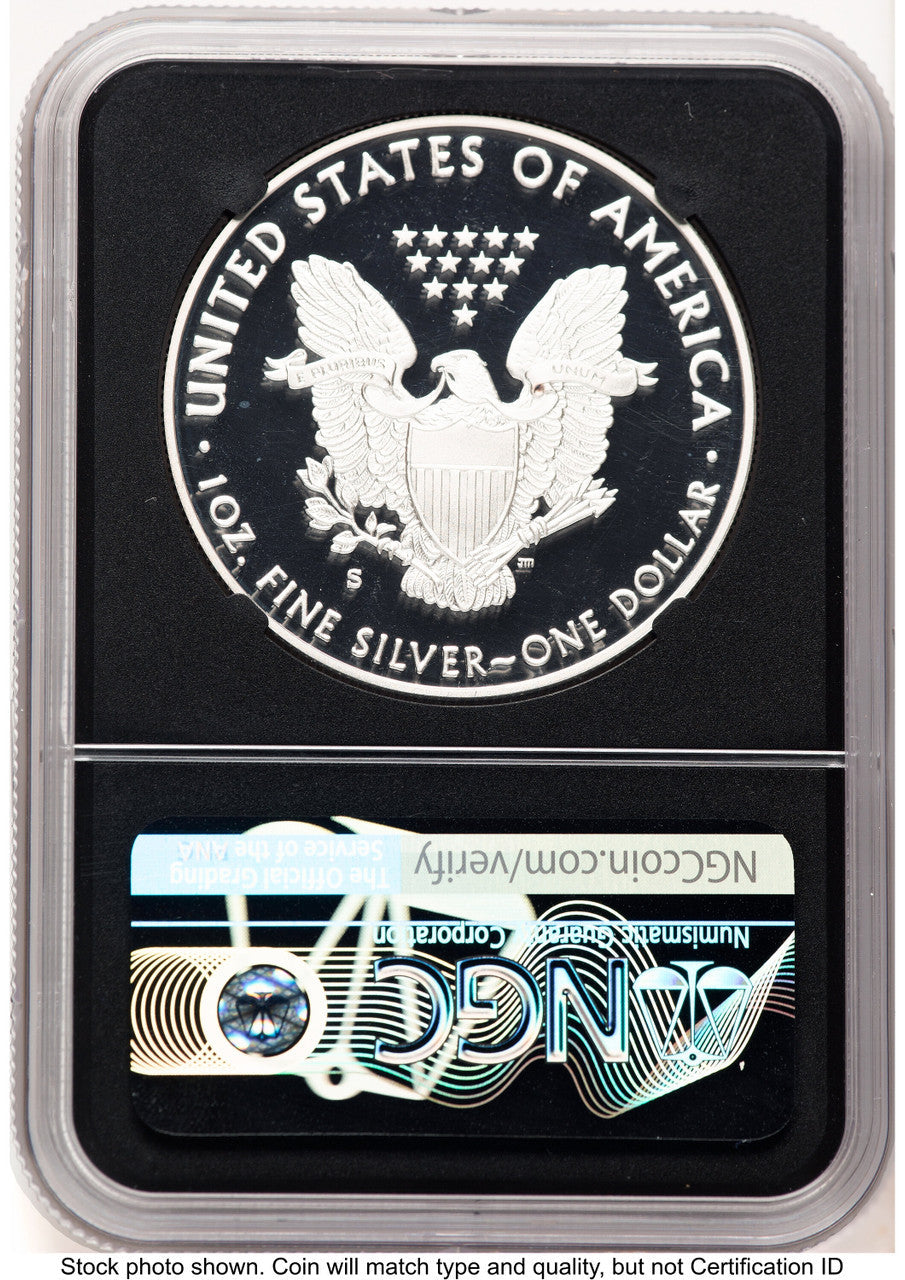 2020-S Proof Silver Eagle 1 oz FDI John NGC PF70 Mercanti