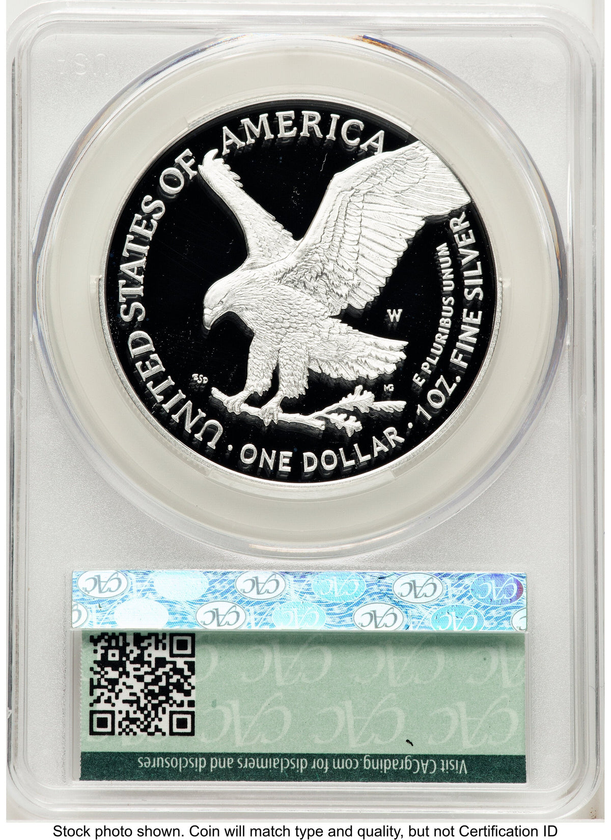 2025-W Proof Silver Eagle Privy Laser Engraved 1 oz First Day of Delivery Ron Drzewuki CACG PR70