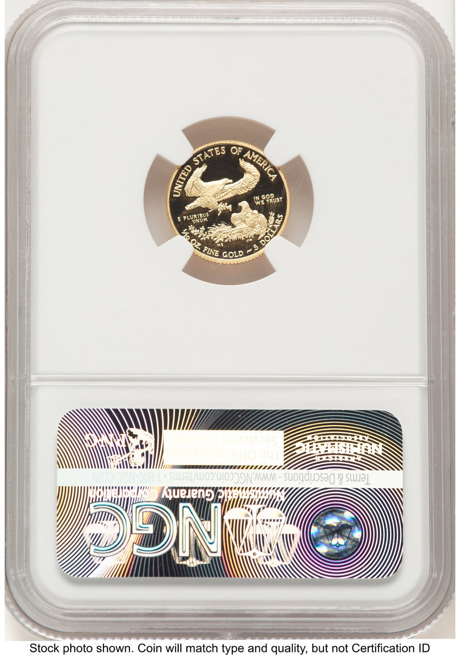 2015-W Proof Gold Eagle 1/10 oz ER Blue NGC PF70
