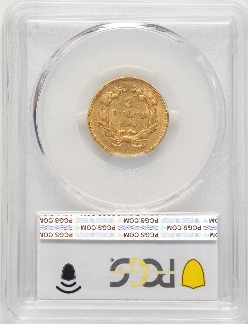 1860 $3 Three Dollar Gold Pieces PCGS MS61