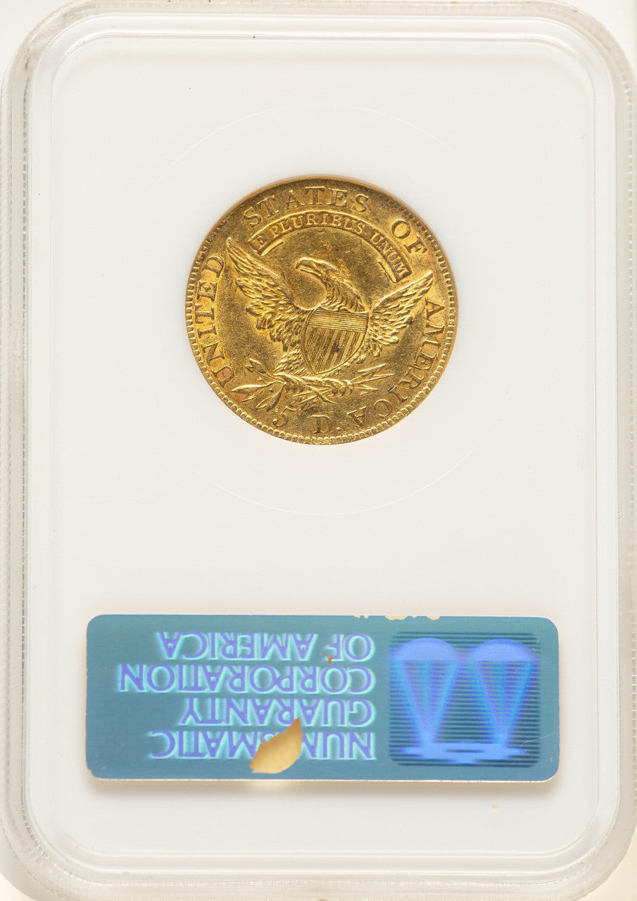 1809/8 $5 BD-1 Early Half Eagle NGC AU55