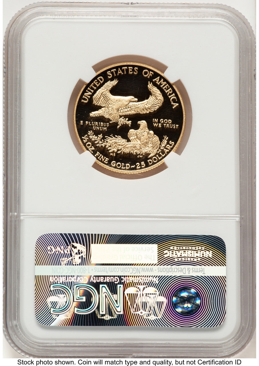 2016-W Proof Gold Eagle 1/2 oz Brown Label NGC PF70