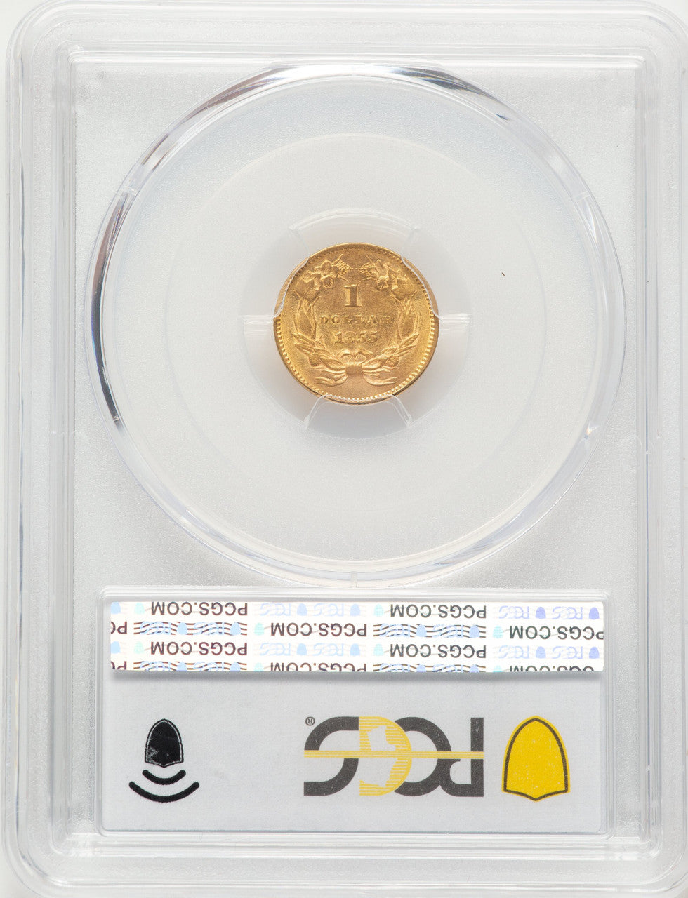 1855 G$1 Type Two Gold Dollar PCGS AU53