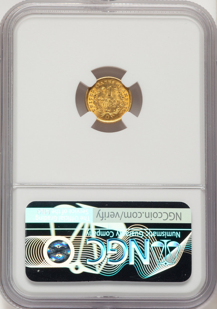 1852-O G$1 Gold Dollar NGC MS64