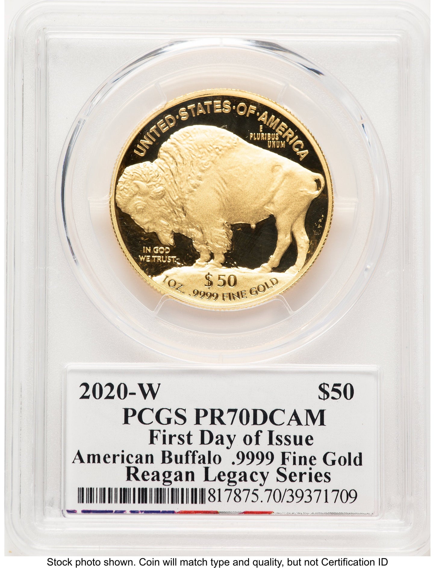 2020-W Proof Gold Buffalo 1 oz FDI Reagan Legacy Series Michael Reagan PCGS PR70