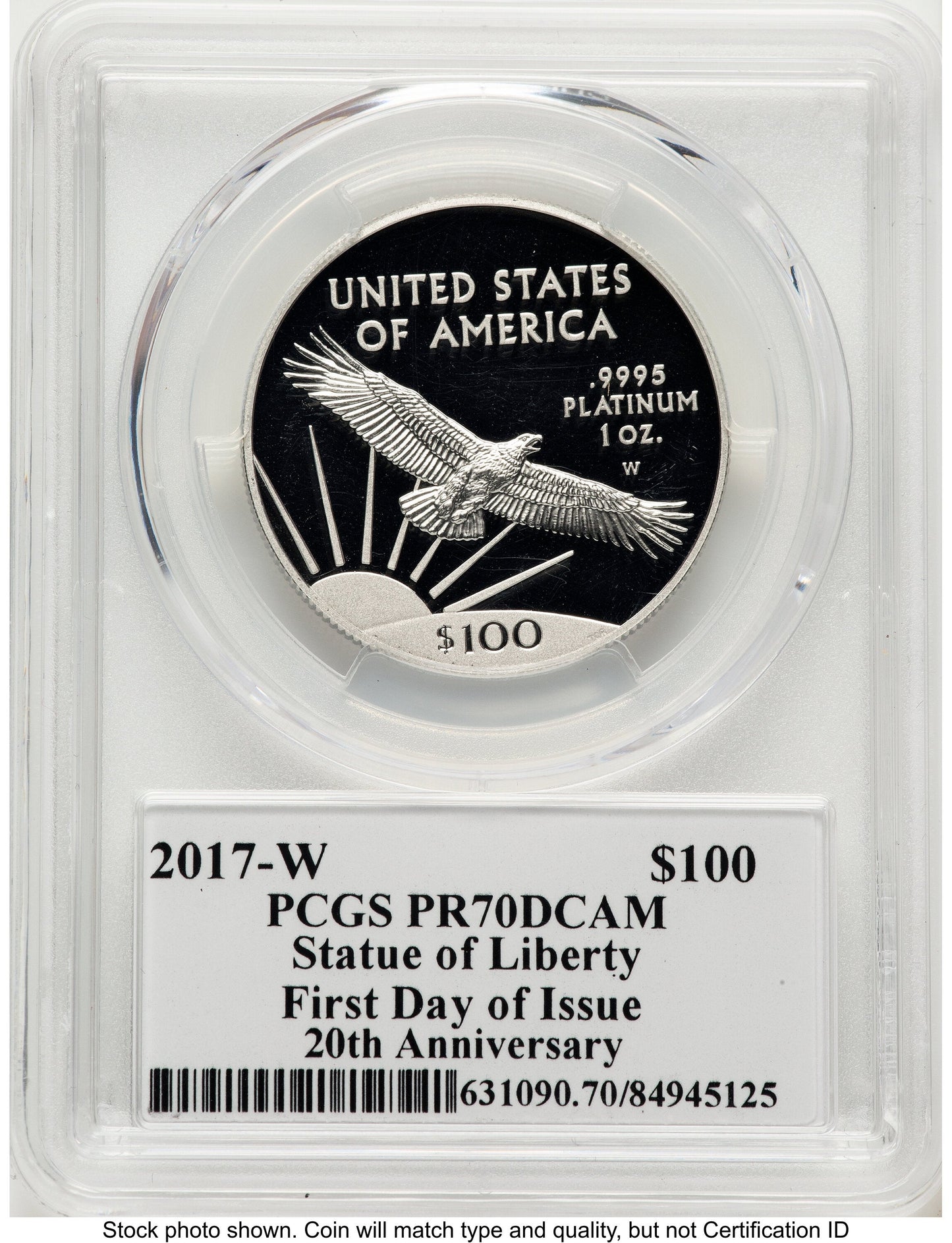 2017-W Proof Platinum Eagle 1 oz FDI John PCGS PR70 Mercanti
