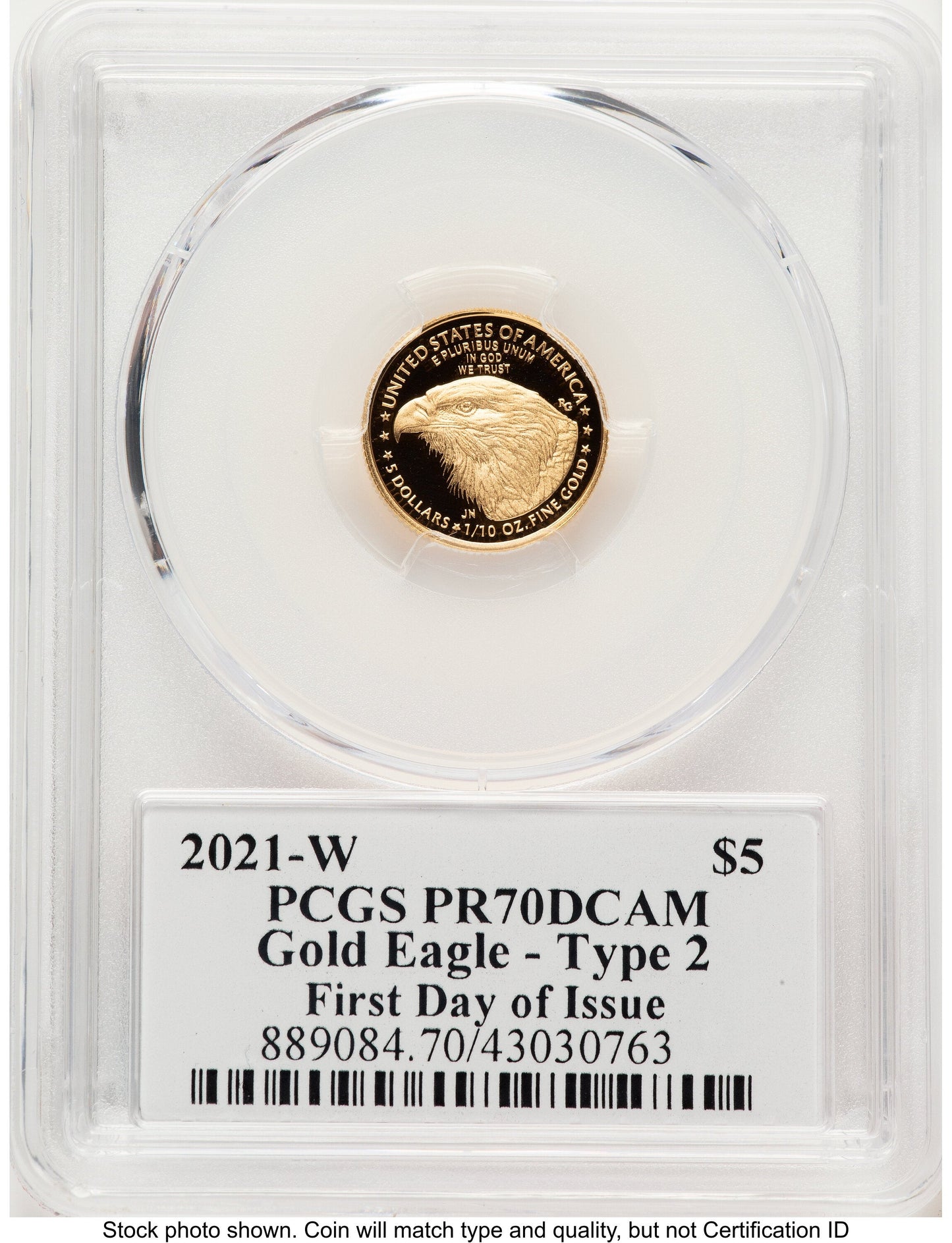 2021-W Type 2 Proof Gold Eagle 1/10 oz FDI Thomas Cleveland Americana PCGS PR70