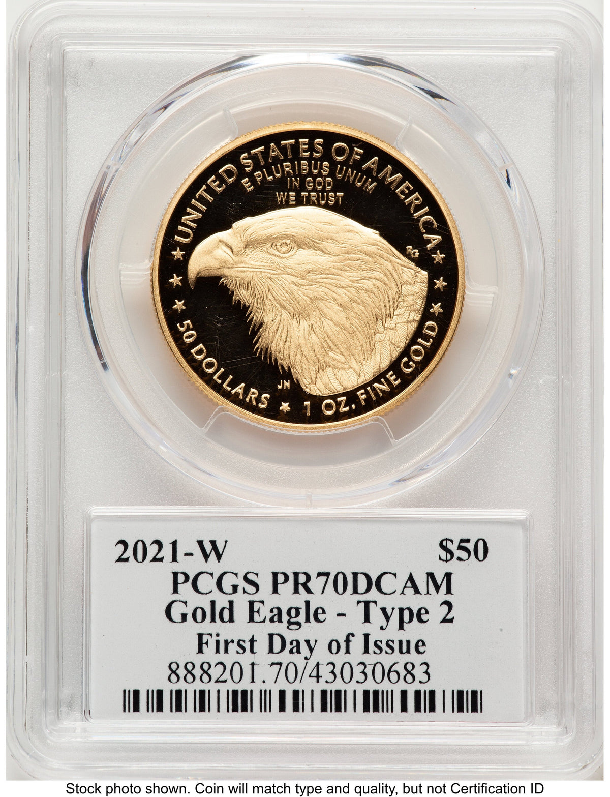 2021-W Type 2 Proof Gold Eagle 1 oz FDI Thomas Cleveland Americana PCGS PR70