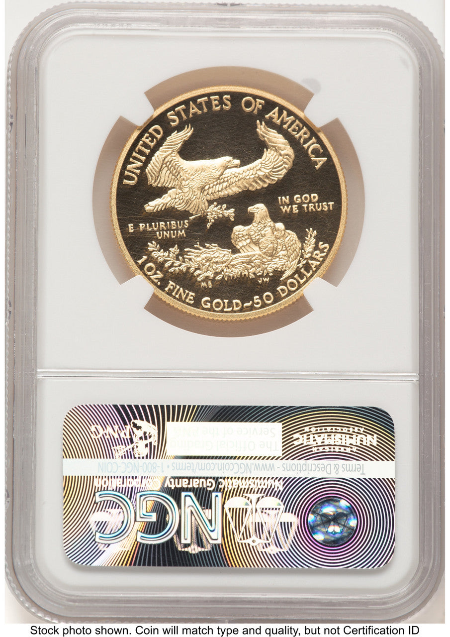 2015-W Proof Gold Eagle 1 oz Brown Label NGC PF70